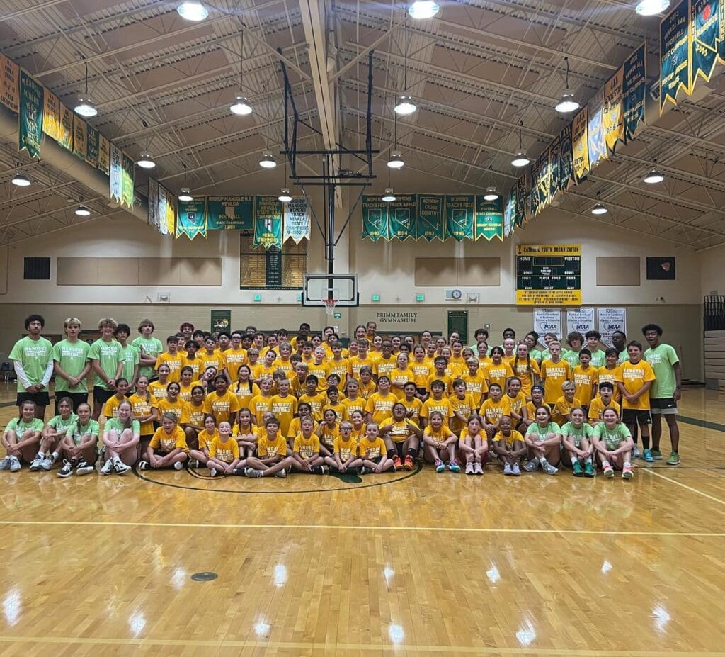 basketball team wearing custom screen printed gear from TA Sports Apparel
